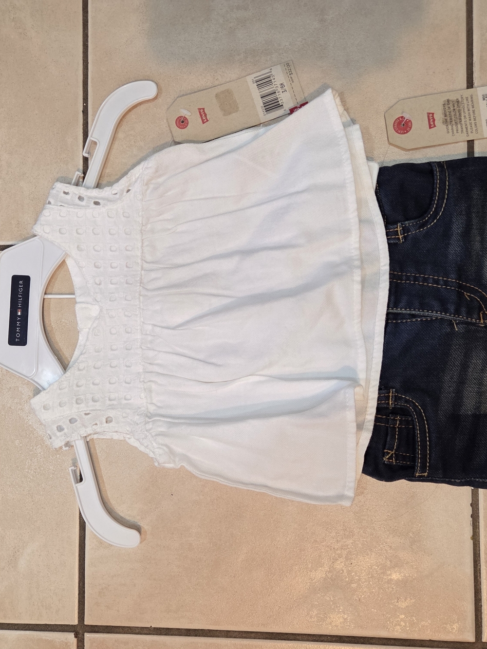Levis White Eyelet Tank Top